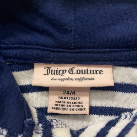 🥰 2/$20 Juicy Couture Baby Girl Blue Striped Swim Cover - Picture 3 of 4